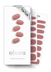 Ohora - Striscia per unghie in vero gel, 30 pezzi, con tampone di preparazione, mini lima per unghie, bastoncini di legno, kit per nail art fai da te, senza colla, non soak-off colore pieno