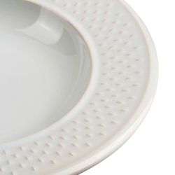 Genevieve Lethu 545286 Set med 6 sopptallrikar med riskorn - vit lergods - Ø 22,5 cm