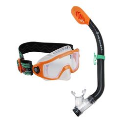 US Divers Combo Avila JR Paradise snorkelen, uniseks, volwassenen, zwart en oranje, S