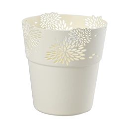Verdenia Aster blomkruka lätt blomkruka blomkruka design dekorativ kruka för växter för inomhus av plast genombrutna mönster många färger många storlekar 14,5 cm 20533 grädde
