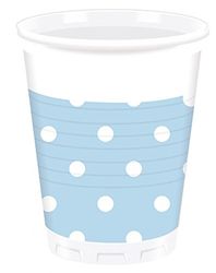 Procos 80713 - kubek Dots niebieski, 10 sztuk, pojemność 200 ml, jednorazowy kubek, naczynia na imprezę, urodziny dziecka