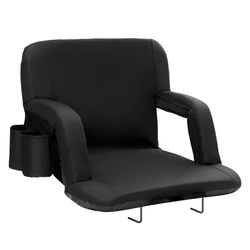 VEVOR Coussin de Siège de Stade Portable, Siège de Gradin Inclinable avec Soutien Dorsal, Chaise de Stade Pliable et Rembourrée, avec Large Dossier et Porte-gobelet, pour Plage, Camping, Concerts