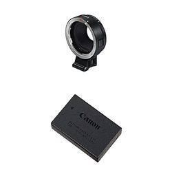 Canon Mount Adapter EF-EOS M, Collegamento agli Obiettivi del Sistema Canon EOS, Nero & LP-E17 Batteria Ricaricabile Nero/Antracite