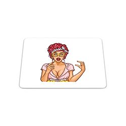 Bonamaison, Pop Art Digital Print Rectangle Mouse Mat, Non-slip Base, Office and Home, Size: 22x18cm