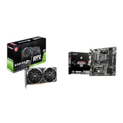 MSI GeForce RTX 3060 VENTUS 2X 12G OC Gaming Graphics Card - 12GB GDDR6, 1807 MHz, PCI Express Gen 4, 192-bit, 3x DP, HDMI 2.1 & PRO B550M-P GEN3 Motherboard, Micro-ATX, AM4