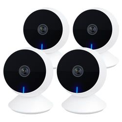 Laxihub M1 Mini Security Cameras Indoor 4 PC, 1080p Full HD Baby Monitor Pet Camera with Phone APP, Night Vision, 2-way Audio, Motion/Sound Detection, SD Card&Cloud Storage, Alexa Compatible