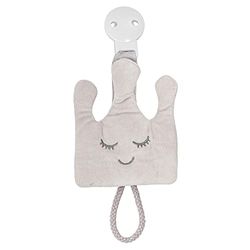 Original Dooky Cuddly Friends Pacifier Clip Crown, de fopspeenketting met knuffeldier, clipfunctie voor een stevige grip aan kinderwagen of autostoel, speelgoed vanaf 0 jaar, lengte: 15 cm