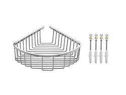 VIBORG Deluxe Solid Extra dik Sus304 RVS Draad Wandmontage Enkele Tier Douchemand, Douche Hoek Mand Plank Tidy Rack Caddy Opslag Organizer, Gepolijst Spiegelachte, Xs-808 Modern design Polished Mirror-like