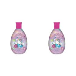 Naturaverde | Kids - Be A Unicorn - Bagnodoccia Bambini, Sapone per Corpo, Profumo al Muschio Bianco, Bagno Doccia con Burro di Karité e Estratto di Fiordaliso BIO, 500ml (Confezione da 2)