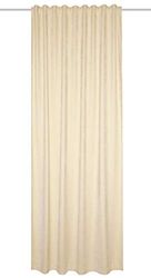HOMEbasics Thermochenille Wolly 085425-0201 Thermal Curtain with Combination Band Cream 265 x 135 cm