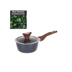 Casseruola un manico 16 cm con coperchio ottanio New Ceramic