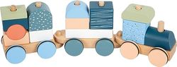 small foot-Trenino Tren Arctic de Madera certificada FSC 100%, Juego de Encajar y apilar, para niños a Partir de 1 año, 12449, Multicolor, Small