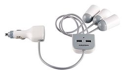 Grundig Automotive 871125246959 Adaptador de Coche con 3 Tomas y 2 Puertos USB