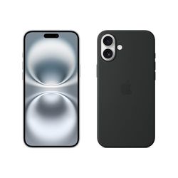 Apple iPhone 16 Plus (128 GB) - Wit + Siliconenhoesje met MagSafe - Zwart