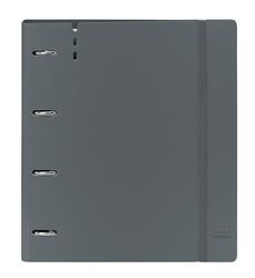 SAFTA - Classeur avec 4 anneaux de 35 mm, avec recharge, 100 feuilles A4, idéal pour les enfants de différents âges, confortable et polyvalent, qualité et résistance, 27 x 4 x 32 cm, gris foncé, gris
