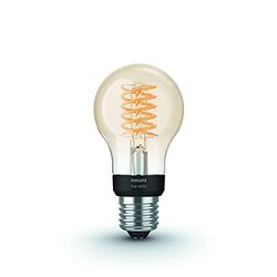 Philips Hue White Filament, Lampadina a filamento connessa, Luce Bianca Calda, dimmerabile, attacco E27, 9W