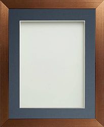 Frame Company Simpson Range Copper 16x12 inch Frame With Blue Mount for 14x10 inch *Choice of Sizes* Fitted with Real Glass