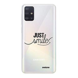Evetane Beschermhoes compatibel met Samsung Galaxy A71 360 rondom beschermhoes, voorzijde achter, robuust, transparant, Just Smile, motief mode
