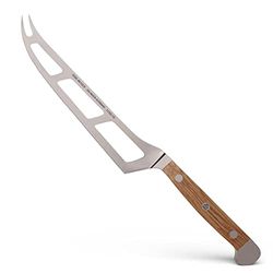 Güde Alpha Barrel Oak Coltello da formaggio con manico in quercia, Adulto, Quercia, Lunghezza lama 15 cm