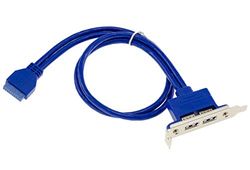 KALEA-INFORMATIQUE Low Profile USB 3.0 5G beugel met 2 type A poorten. Aan te sluiten op de interne 19-pins USB3-poort op het moederbord.