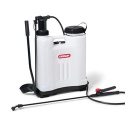 Oregon Pulverizador a Presión Tipo Mochila para Insecticidas y Herbicidas con Lanza y 4 Boquillas Ajustables, 16 litros, Accesorio de Jardinería para la Espalda en Formato Mochila