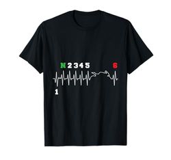 Motocicleta cambio de marcha latido del corazón Motociclista Camiseta