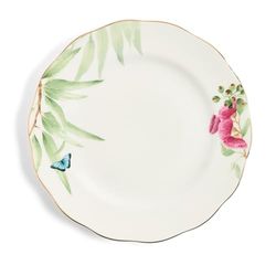 Royal Albert Miranda Kerr Australiana Fine Bone China 27cm Plate, White with Butterfly and Floral Design, Gold Trim