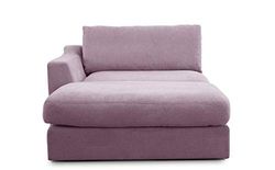 CAVADORE - Modulo per divano Fiona Longchair con bracciolo sinistro/XXL, adatto per divano Fiona/139 x 90 x 199/tessuto lilla