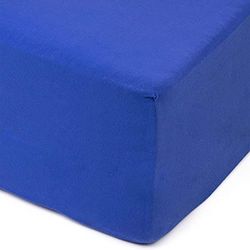 Amago - Hoeslaken, 50 cm Diepe, 100% Katoen, 200 x 200 cm - Blauw