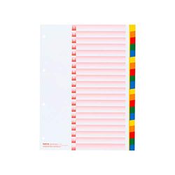 Kolma register av PP, A4, 1–20, 20 delar, flerfärgad, med praktiskt textblad