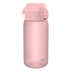 Ion8 Kids Water Bottle, 350 ml/12 oz, Leak Proof, Easy to Open, Secure Lock, Dishwasher Safe, BPA Free, Carry Handle, Hygienic Flip Cover, Easy Clean, Odour Free, Carbon Neutral, Rose Quartz Pink