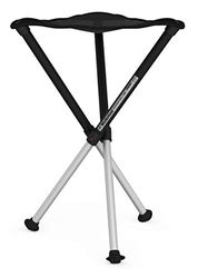 Walkstool - Comfort Model - Black and Silver - 3 Legged Folding Stool in Aluminium - Height 65 cm - Foldable Stool - Maximum Load 200 kg - Made in Sweden