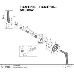 SHIMANO Tornillo Fijación Plato (4Uds) FC-M610, Adultos Unisex, Gris (Gris), Talla Única