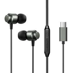 Joyroom JR-EC06 Type-C Series Auriculares intrauditivos metálicos con Cable - Gris Oscuro