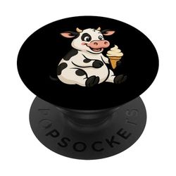 Vaca Helado Zoo Animal Lover Kawaii Niños Niñas Niños PopSockets PopGrip Adhesivo