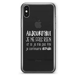 Zokko Beschermhoesje voor iPhone X met opschrift "Je ne Fais Rien, zacht, transparant, wit