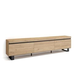 Skraut Home | TV-Meubel, Lowboard | Woonkamer, Eetkamer | 240x57x35 cm | Industrieel design | Moderne stijl | Eiken