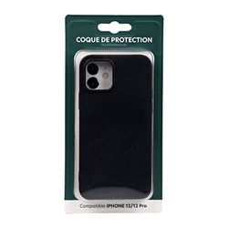 ITENSE - Custodia morbida nera - Compatibile con iPhone 12 - Custodia morbida - Custodia protettiva - Resistente e leggera - Protegge da urti e graffi - Pratico e facile da pulire - Aspetto: Silicone