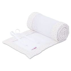 babybay Protector de cuna de malla apto para modelo original, color blanco con purpurina y estrellas rosadas