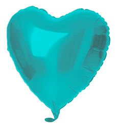 Folat - Folieballon Hartvormig Pastel Aqua Metallic Mat - 45 cm