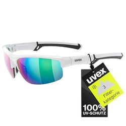 Uvex Sportstyle 226, óculos desportivos unissexo, de espelho, conforto sem pressão e suporte perfeito, branco/verde, tamanho único