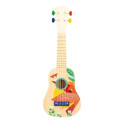 Janod - Gioia trä ukulele - musikinstrument för barn - imitation och musikalisk stimulans leksak - vattenfärg - från 3 år, J07652
