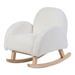 Childhome, Mecedora para niños, sillón cómodo, sillón de Madera, diseño sólido, Seguro, sillón con reposabrazos, Teddy Blanco