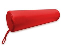 QUIRUMED Cuscino a rullo, 55 x 15 cm, colore rosso, similpelle, imbottitura in schiuma, per yoga, fitness, massaggio