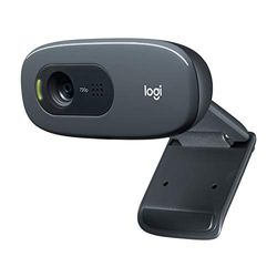 Logitech C270 HD Webcam for Education, HD 720p/30fps, appels vidéo HD sur écran Large, Correction de la lumière HD, Micro avec réduction du Bruit, pour Skype, FaceTime, Hangouts, WebEx, PC/Mac - Gris