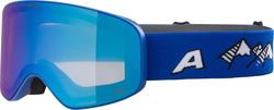 ALPINA Fernie Q-LITE OTG-skibril met gespiegelde, contrastversterkende en gepolariseerde OTG-skibril met 100% uv-bescherming voor volwassenen, mat koningsblauw, eenheidsmaat