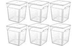 Stalwart DA-GSPP18plusGSPPL12 Polypropylene Food Storage Container with lid, 17.2 Litre, 290x300x320mm, Pack of 6