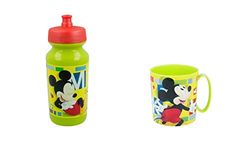 ALMACENESADAN 4687 Disney Mickey Mouse Pack bestaande uit magnetron 350 ml en waterfles 340 ml, herbruikbaar, BPA-vrij