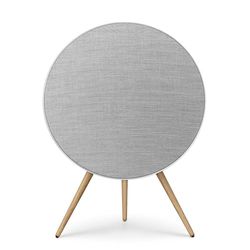 Bang & Olufsen Beoplay A9 (5e gen) - Legendarische WiFi en Bluetooth thuisluidspreker met kamervullend geluid, krachtige luxe staande luidspreker met eiken poten, Natuurlijk Aluminium