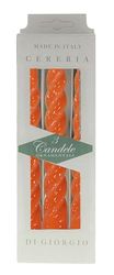 Tortiglione Lacquered Candles Ø 2.3 cm H. 21 cm - 3 Pieces - Orange